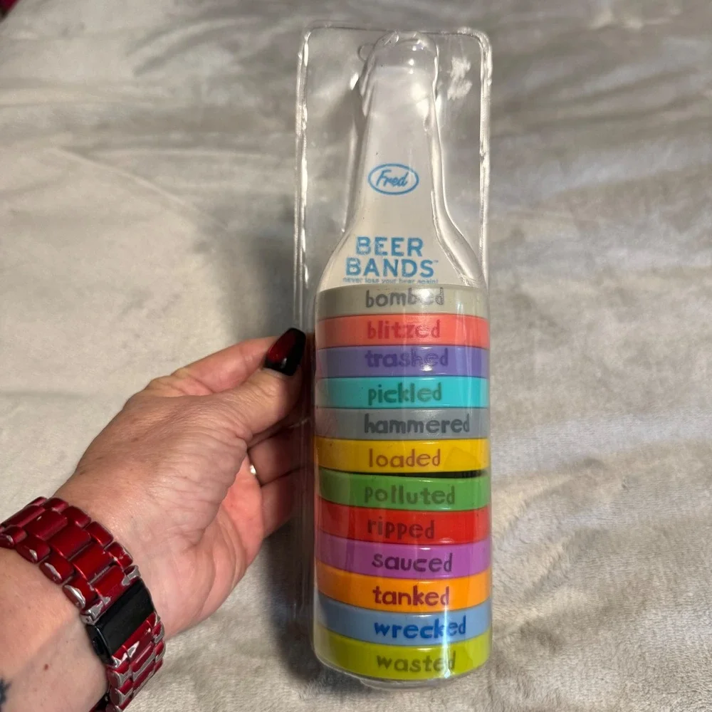 Fred Beer Bands Bottle Markers‎ Drinking Party Set Funny Bar Gift New